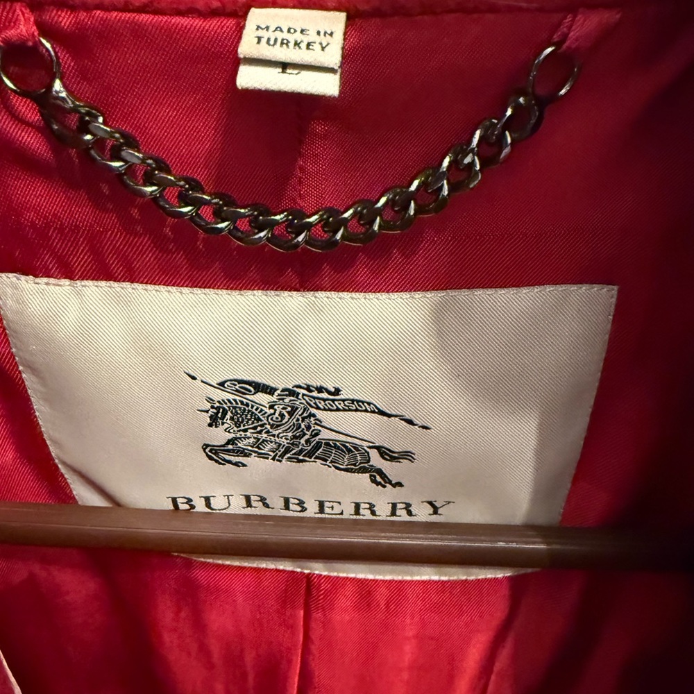 Burberry Scarlet Coat with Check Lining